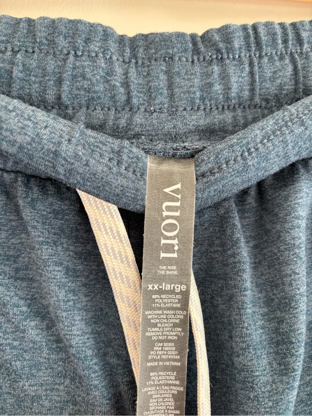 Vuori Heathered Blue Athletic Drawstring Shorts